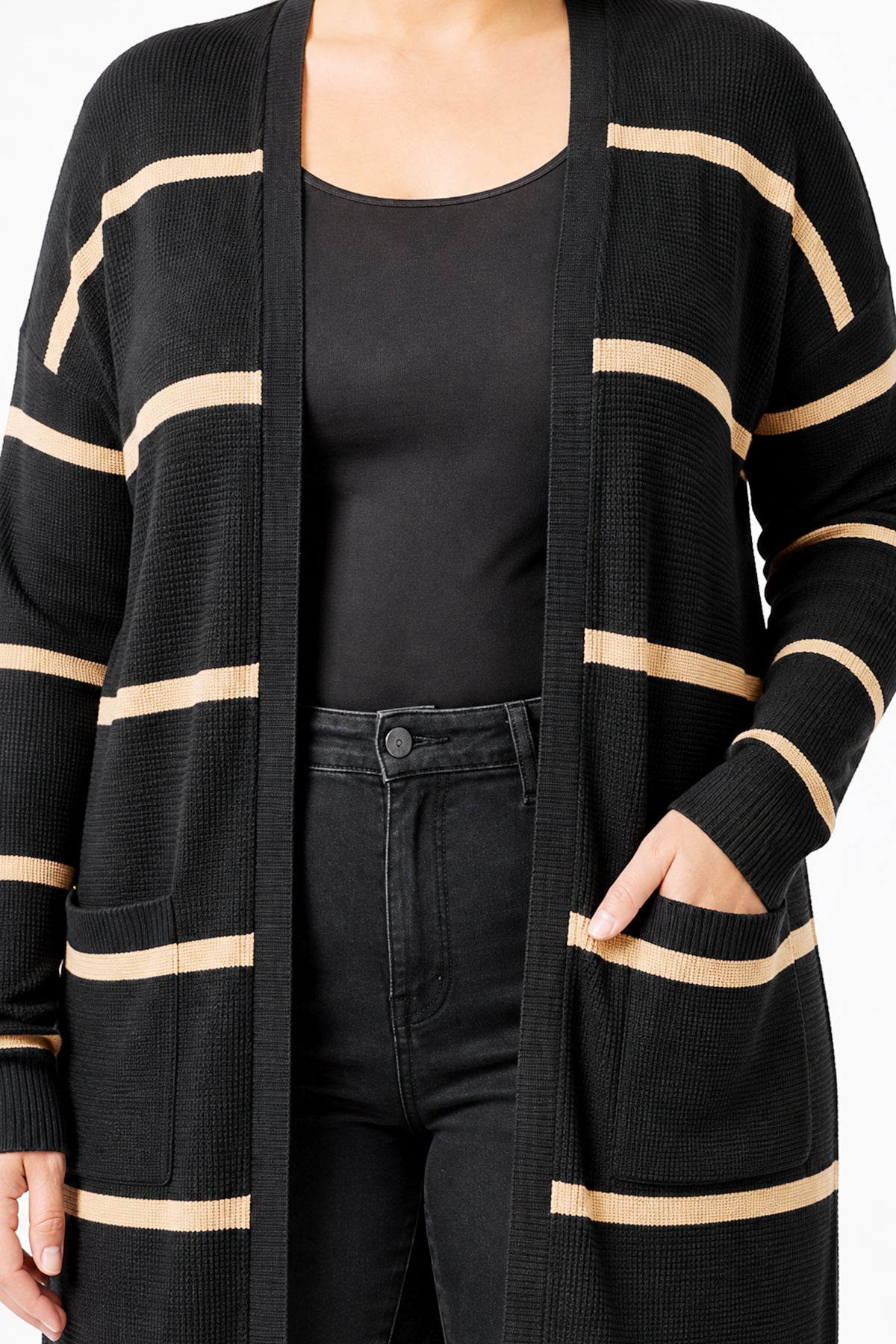 ADISON waffle texture cardigan