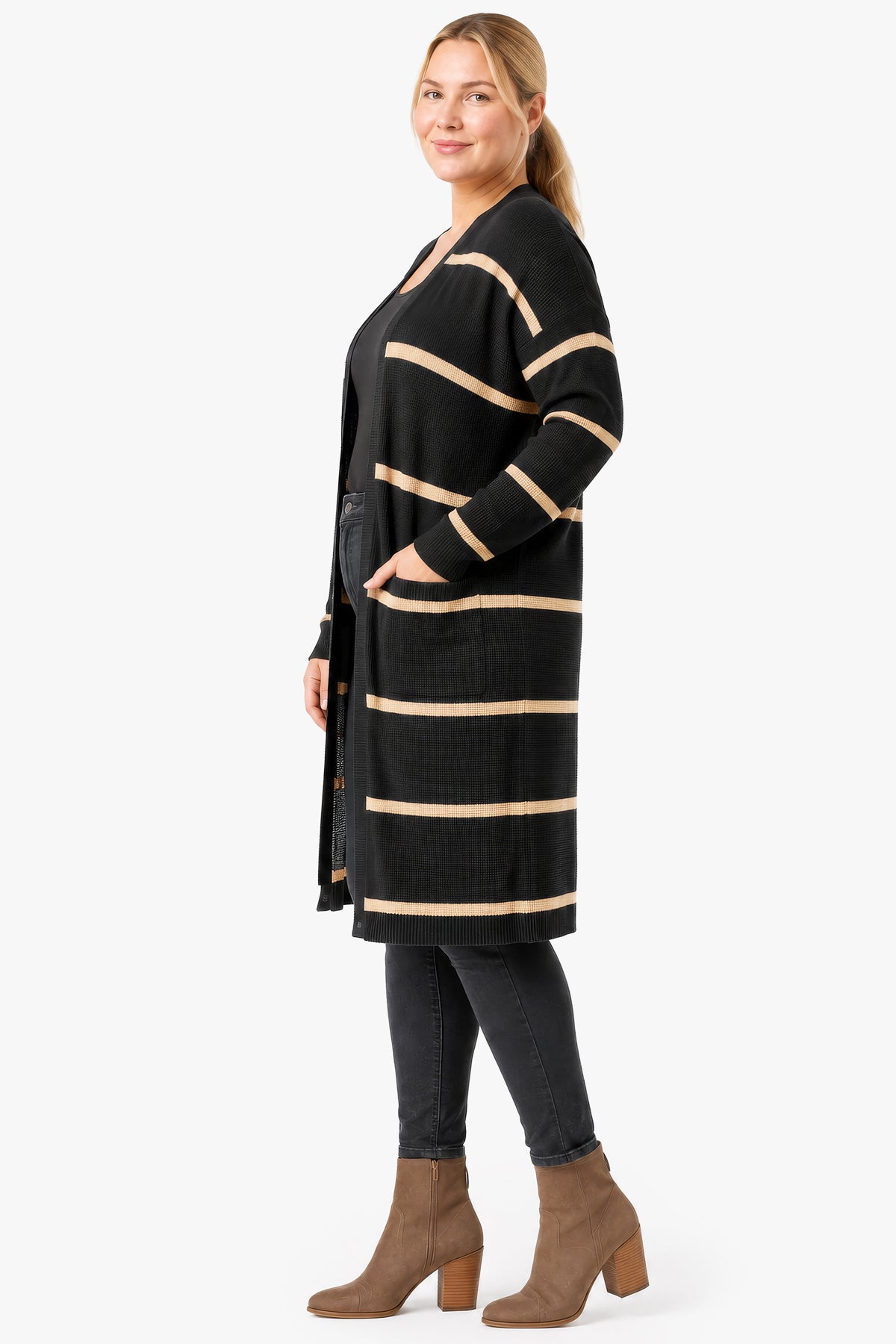 ADISON waffle texture cardigan