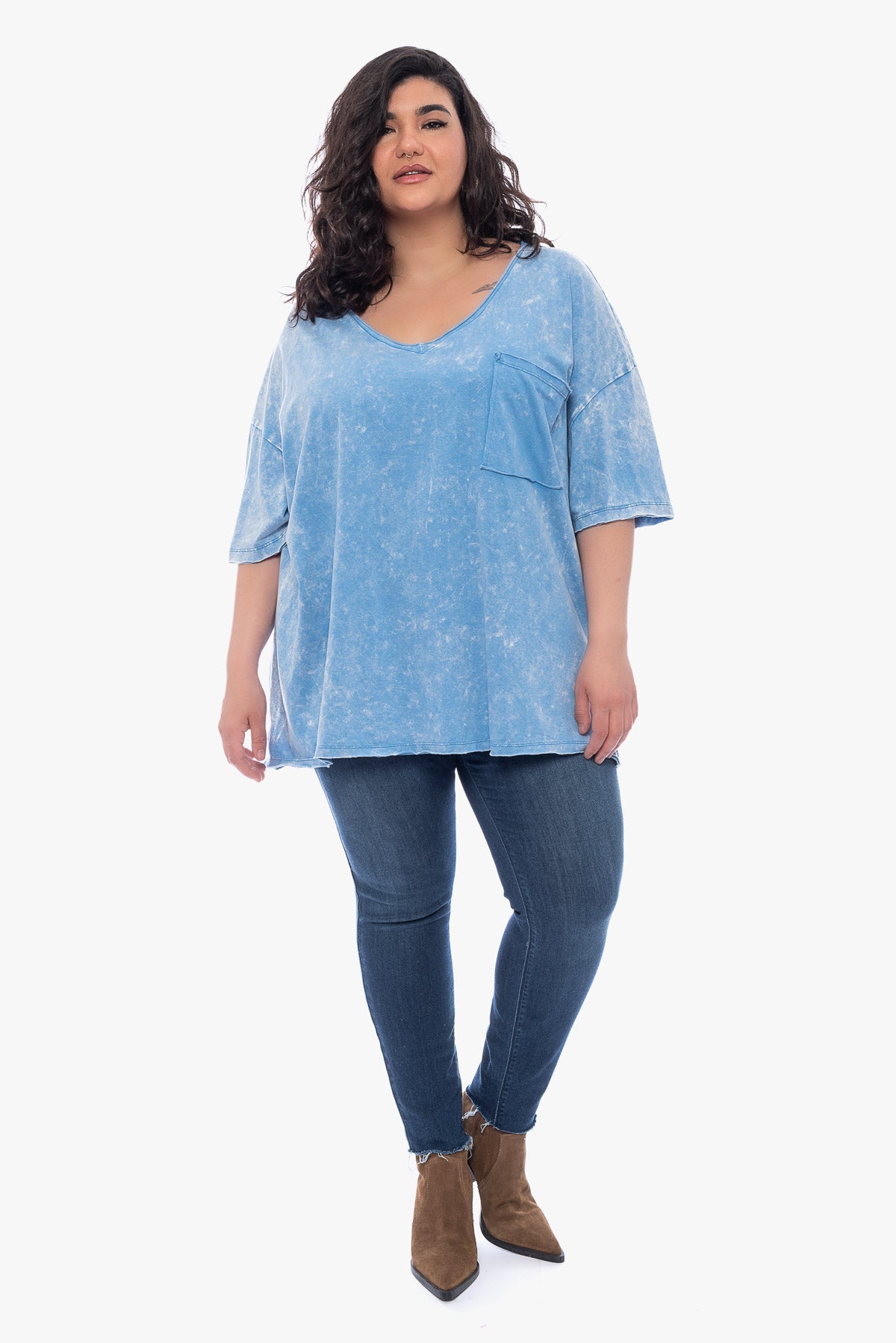 APRIL washed cotton top