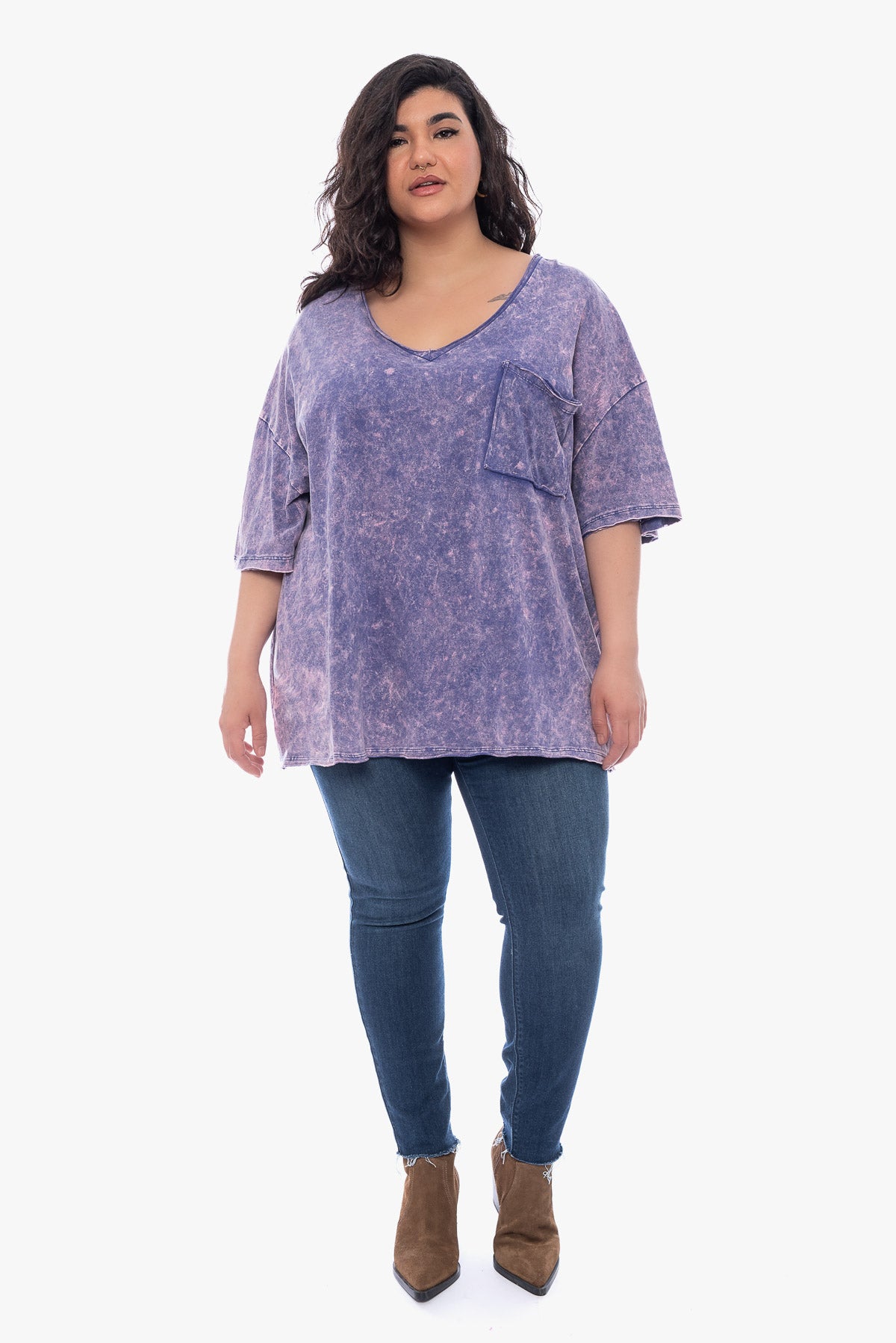 APRIL washed cotton top