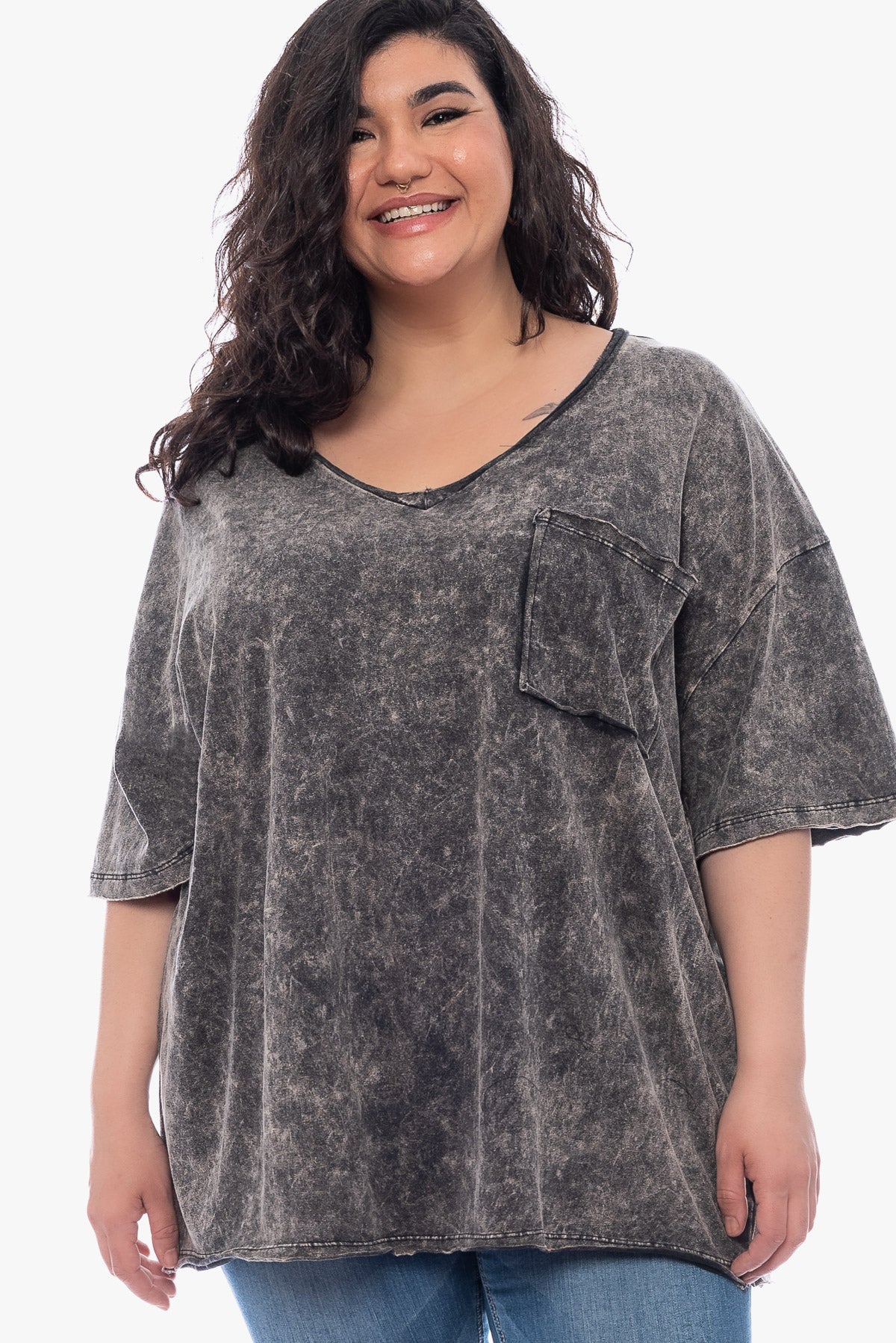 APRIL washed cotton top