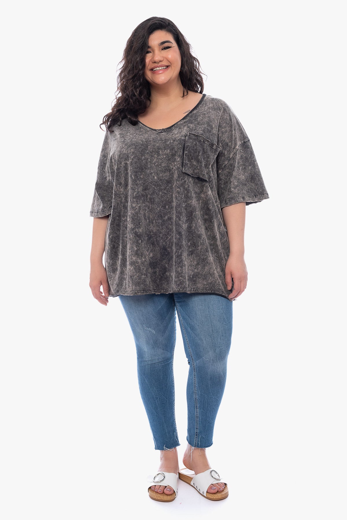 APRIL washed cotton top