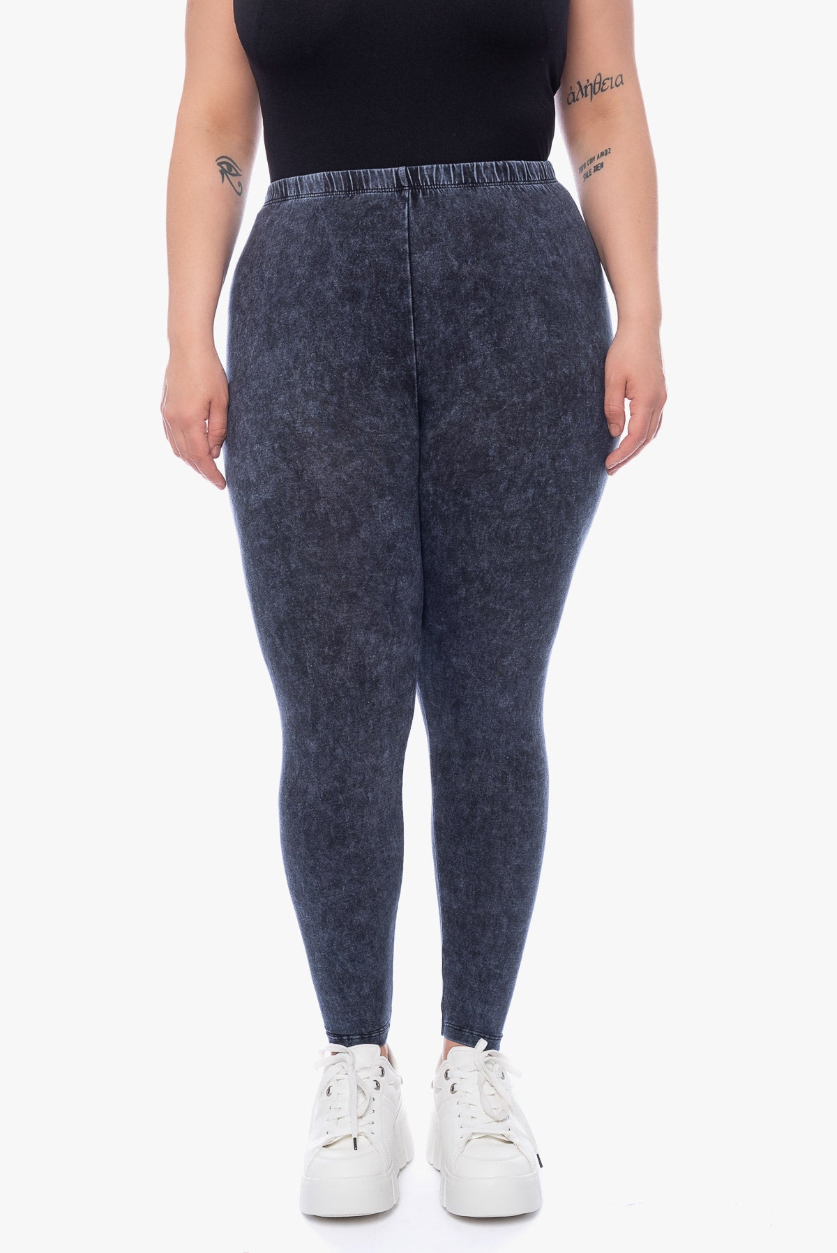 JUNO washed cotton leggings