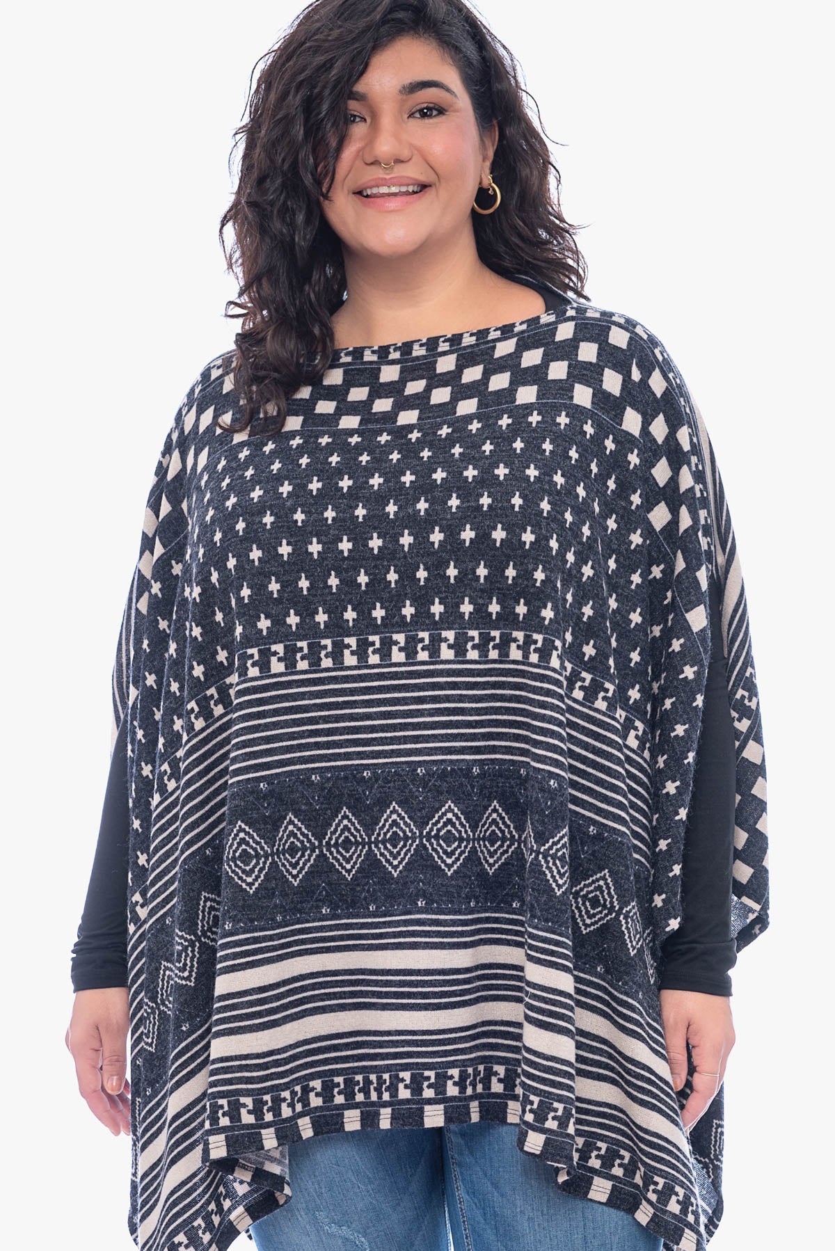 ASTRA tribal printed poncho