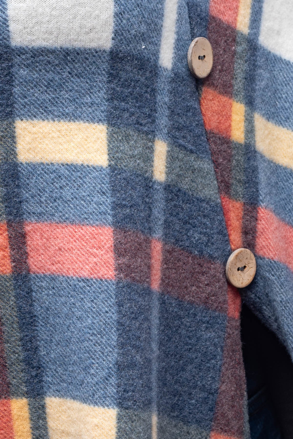 KORA plaid brushed poncho