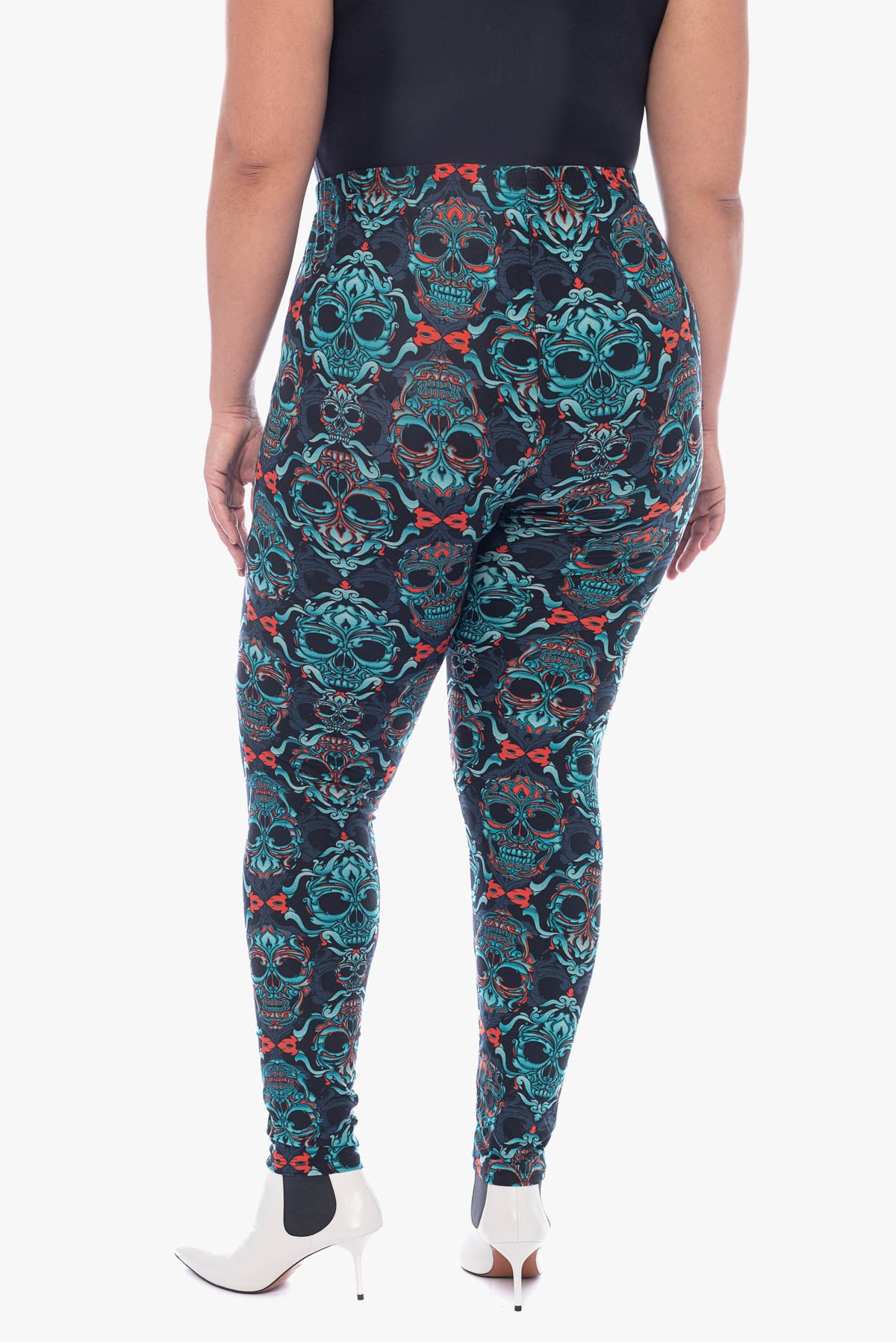 LILLY teal skulls leggings