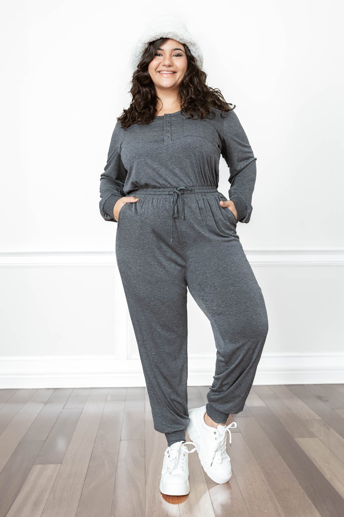 DANIELLA charcoal comfy jumpsuit