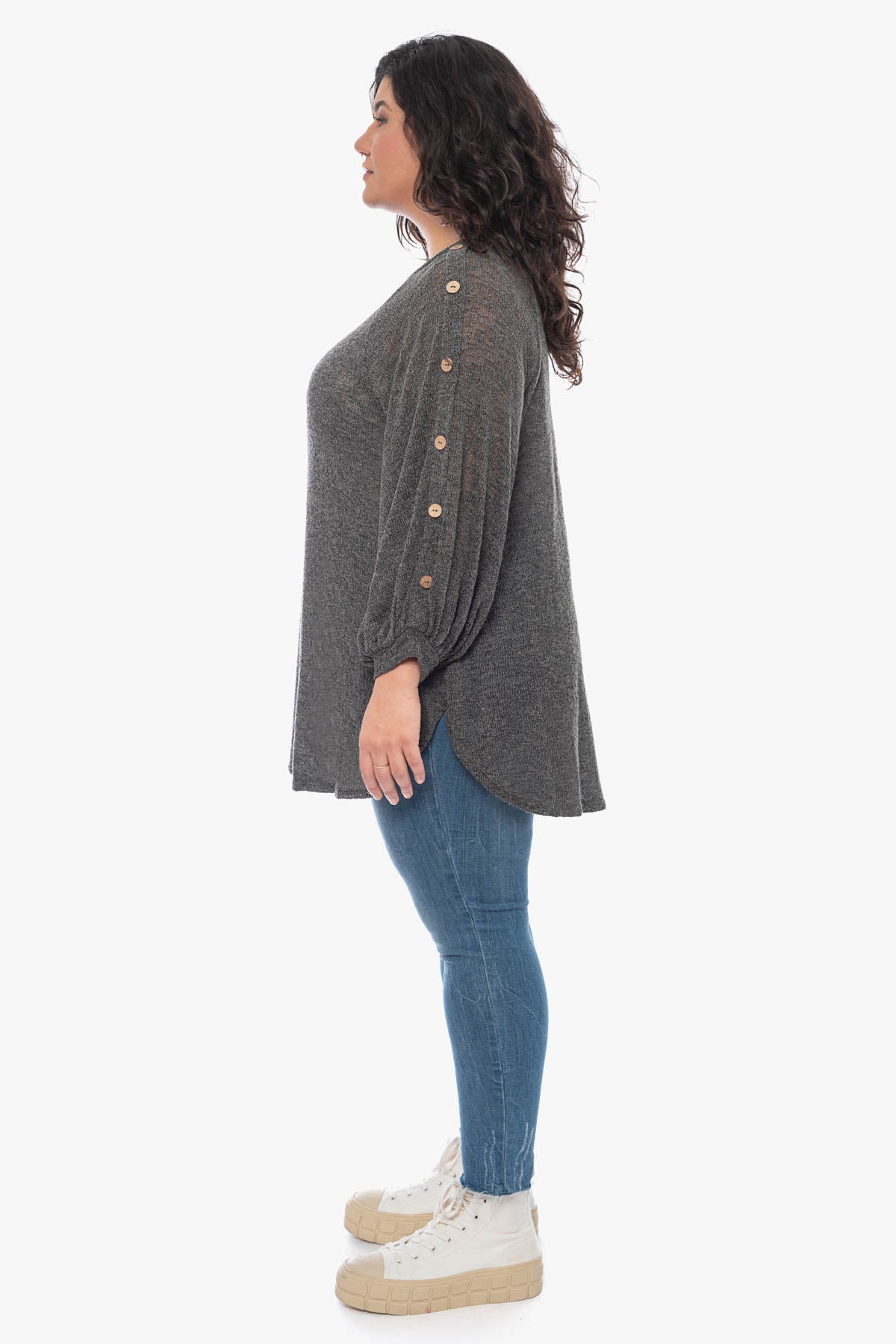 BRONTE charcoal knitted tunic