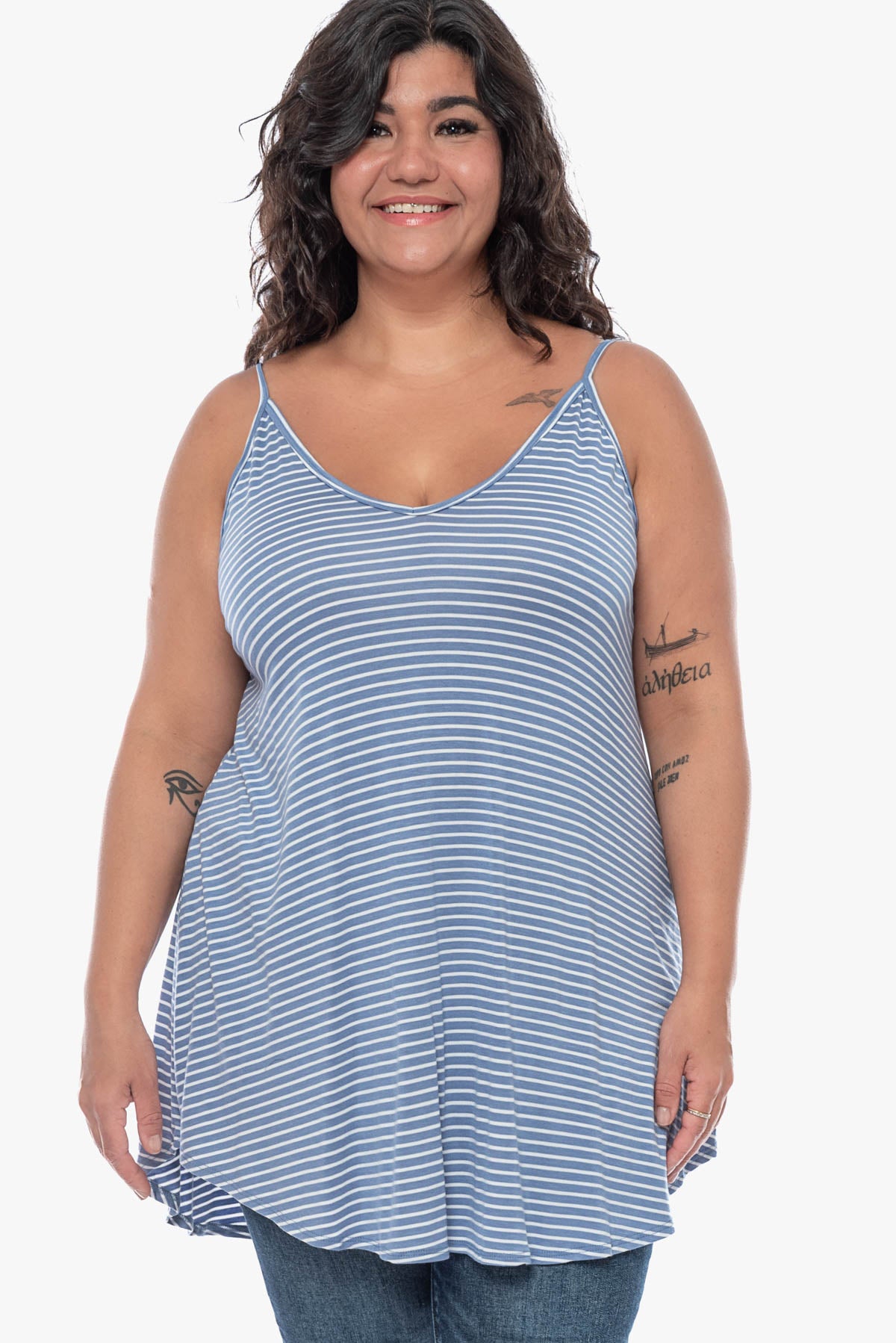 MONIQUE striped tank-top