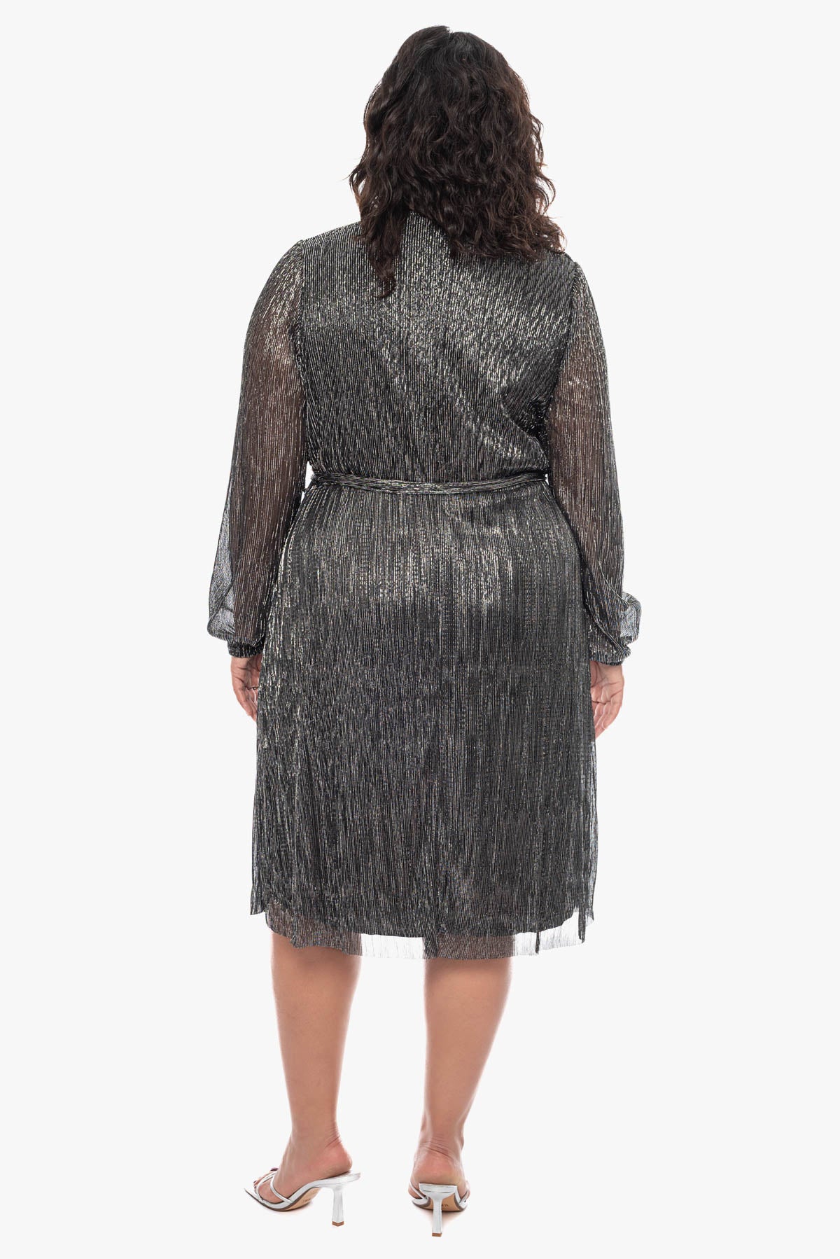 JESSICA metallic plisse dress