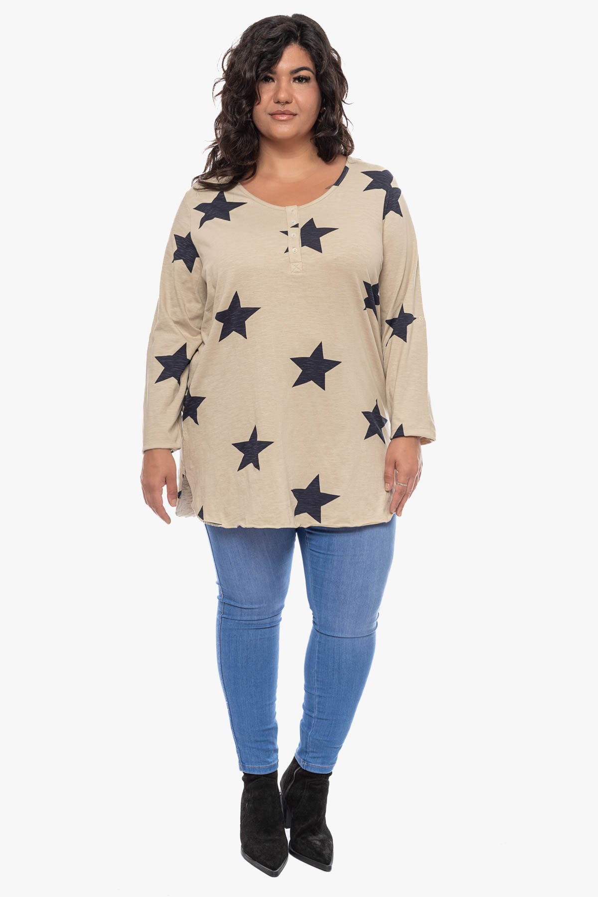 VIOLET star printed top