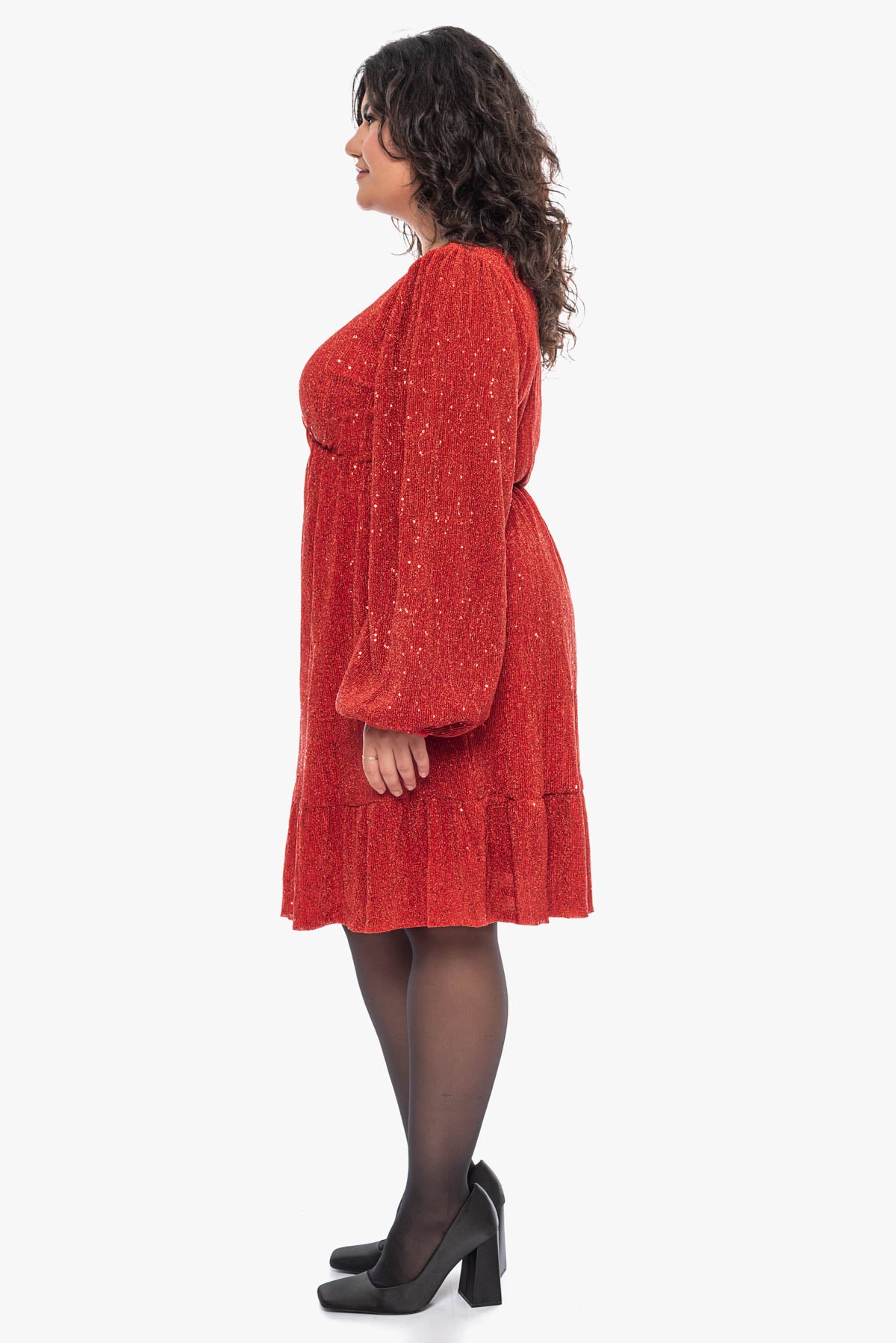 EVITA red pleated dress