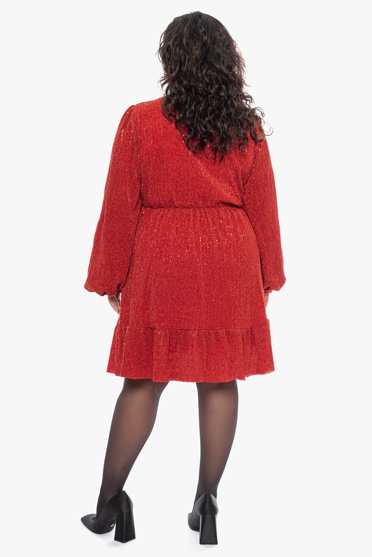 EVITA red pleated dress