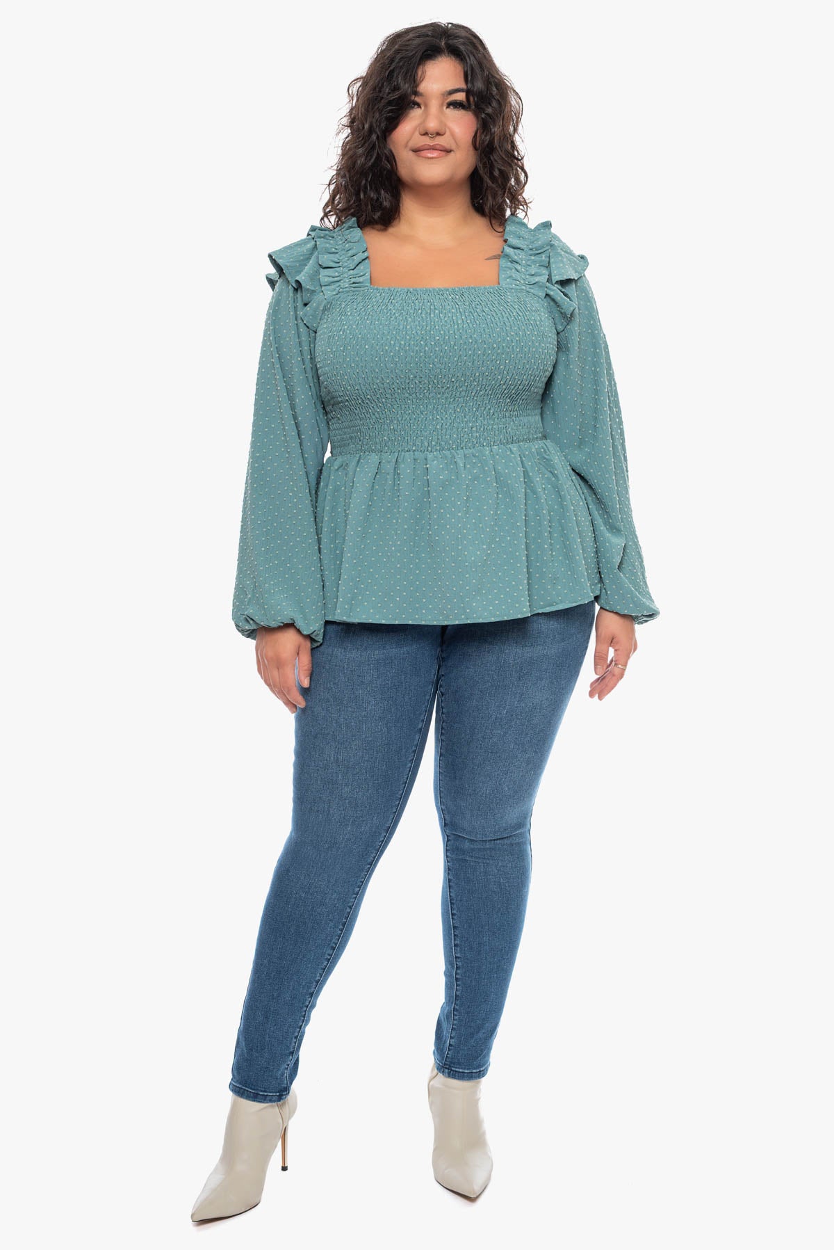 DALE ruffle smocked blouse