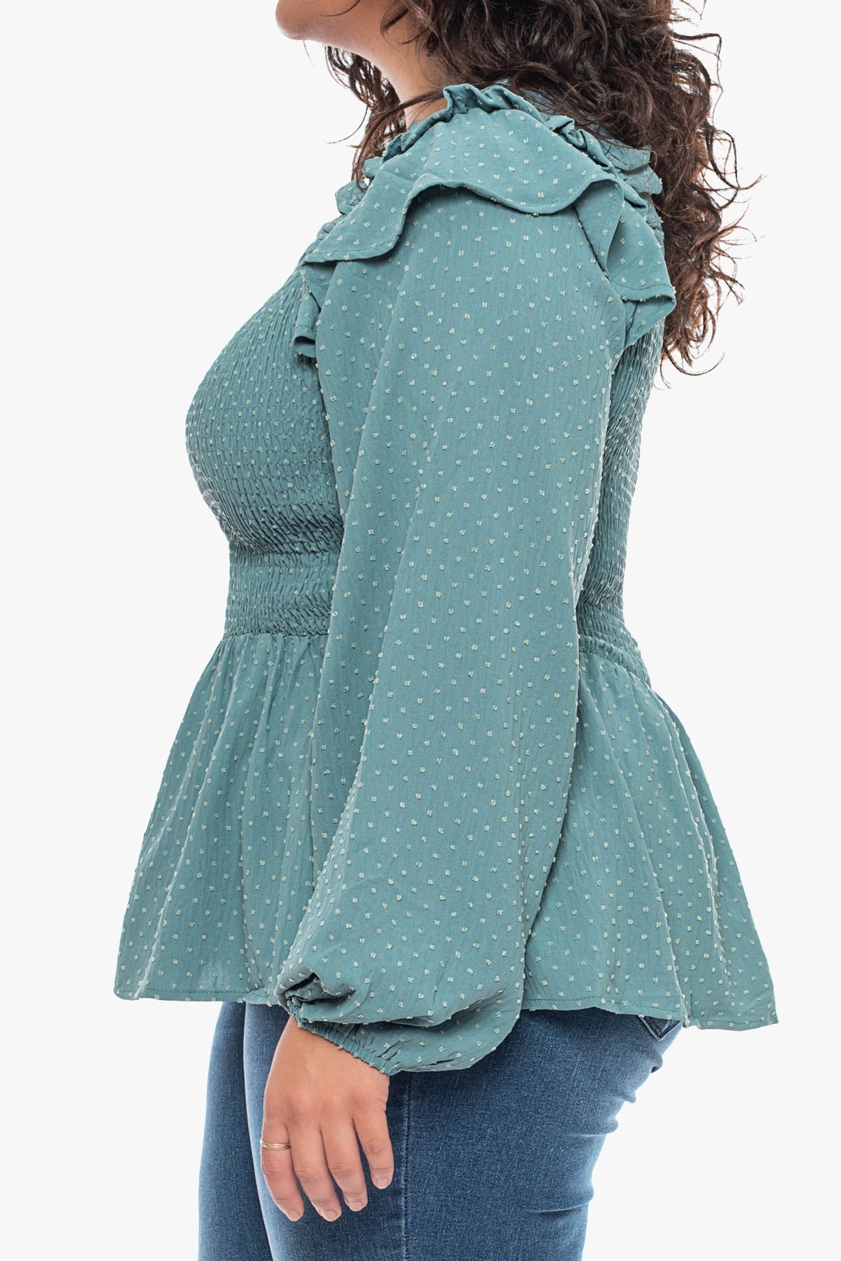 DALE ruffle smocked blouse
