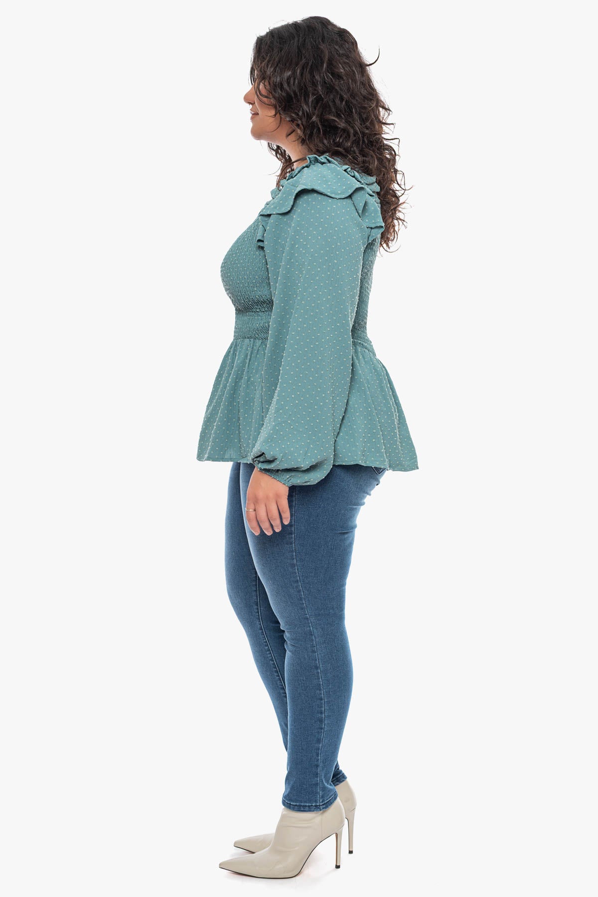 DALE ruffle smocked blouse