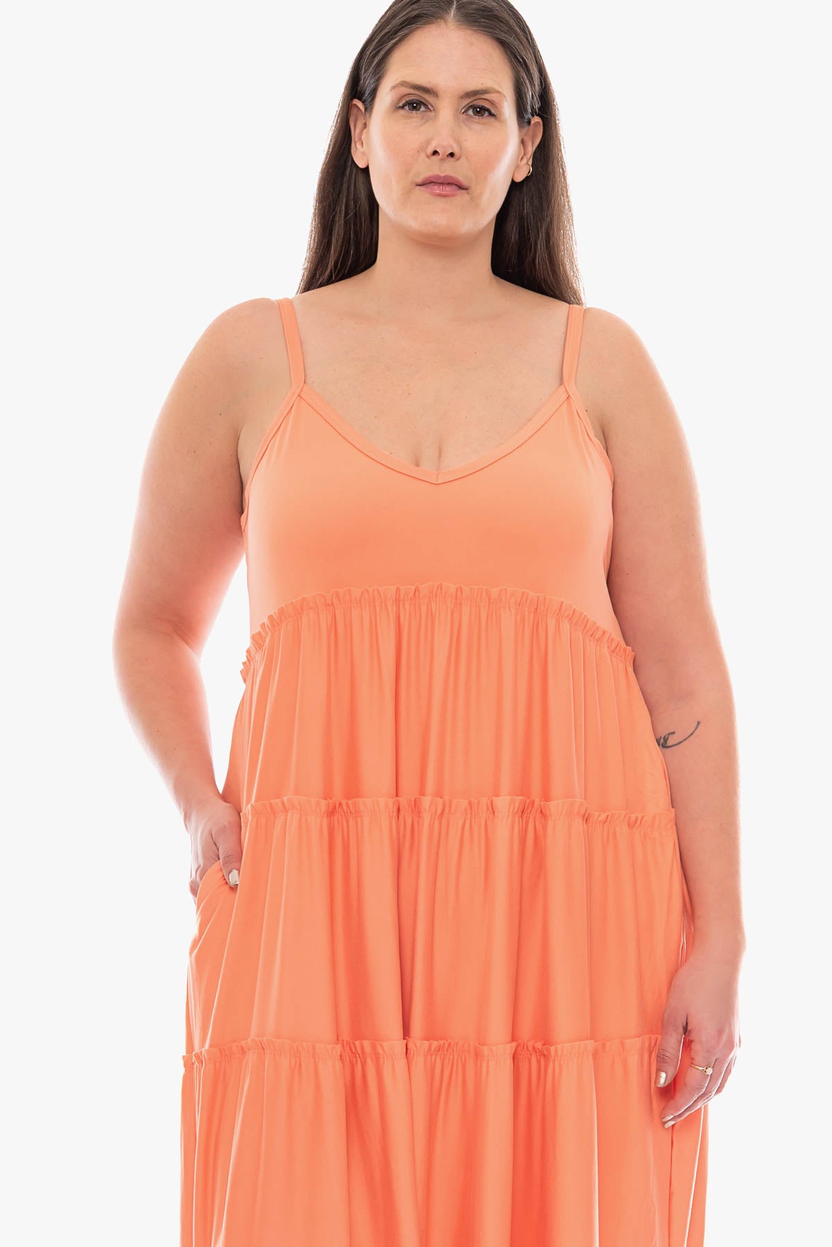 TEEGAN tiered dress