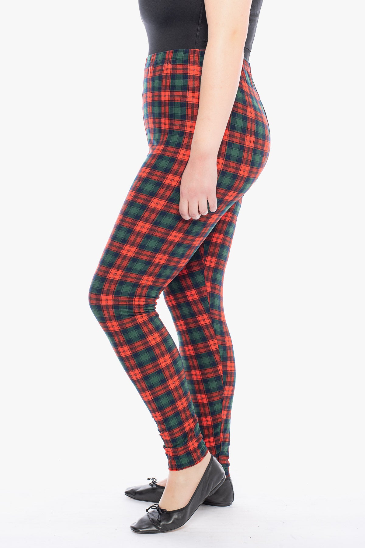 LILLY green/red plaid leggings