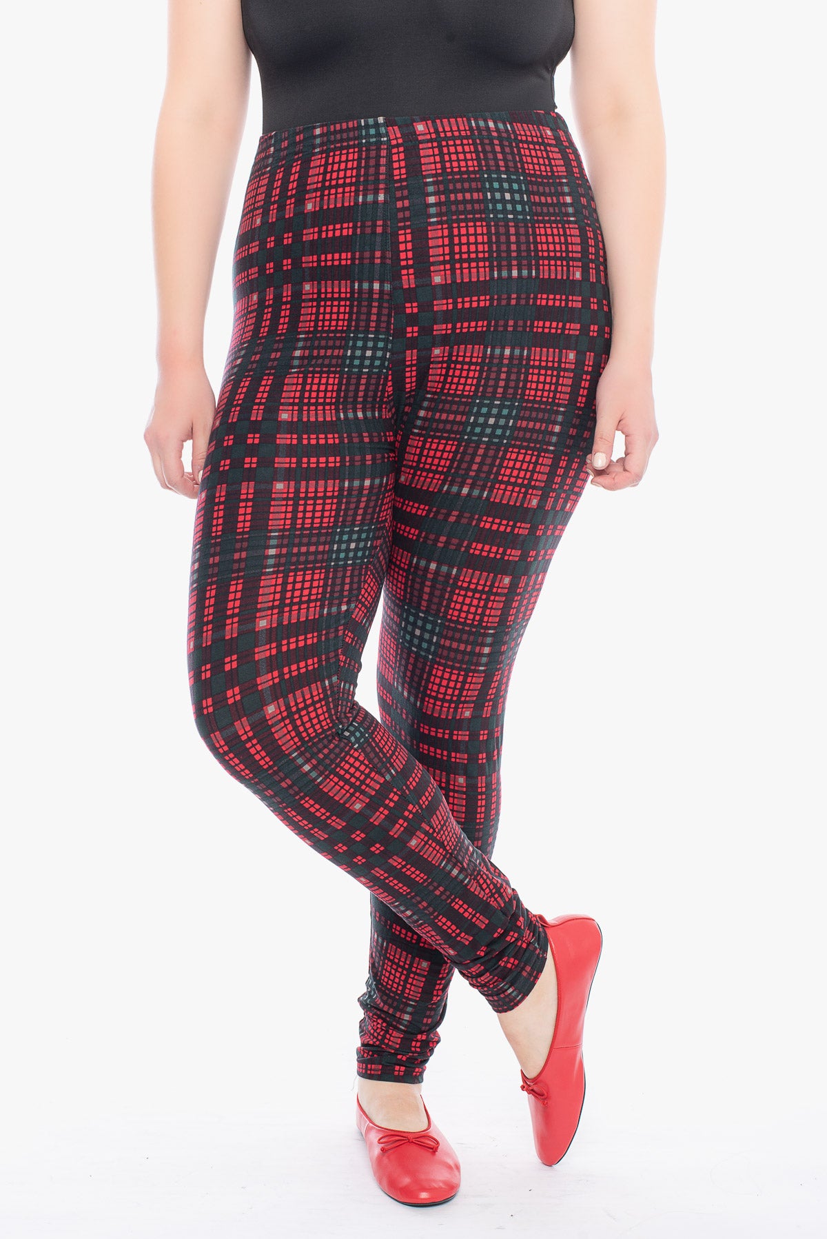 LILLY red/green plaid leggings