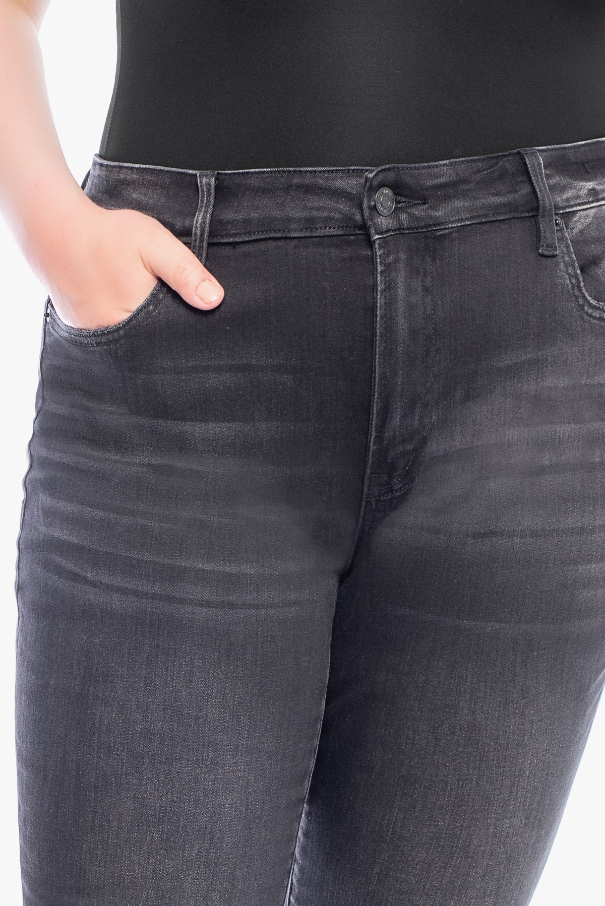 NATALIE black straight jeans