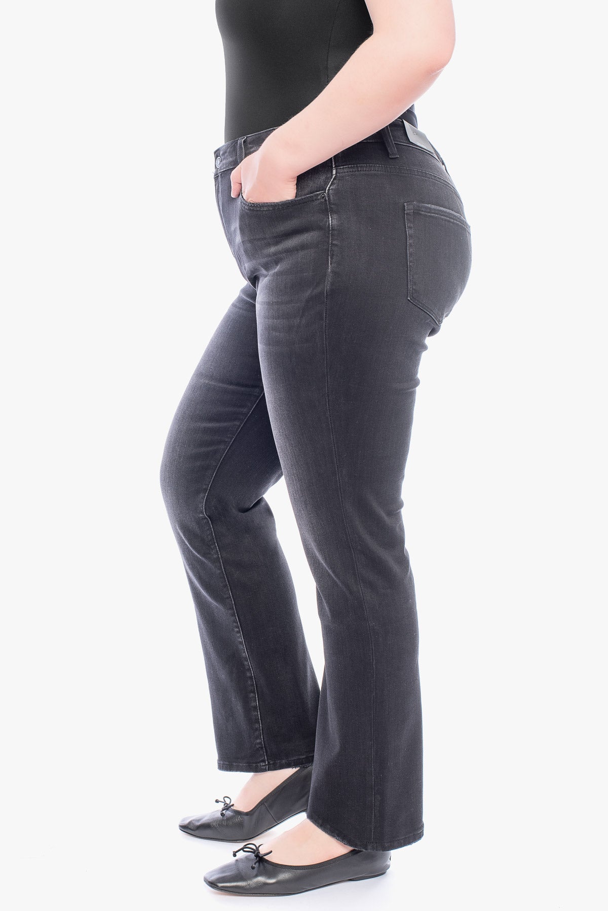 NATALIE black straight jeans