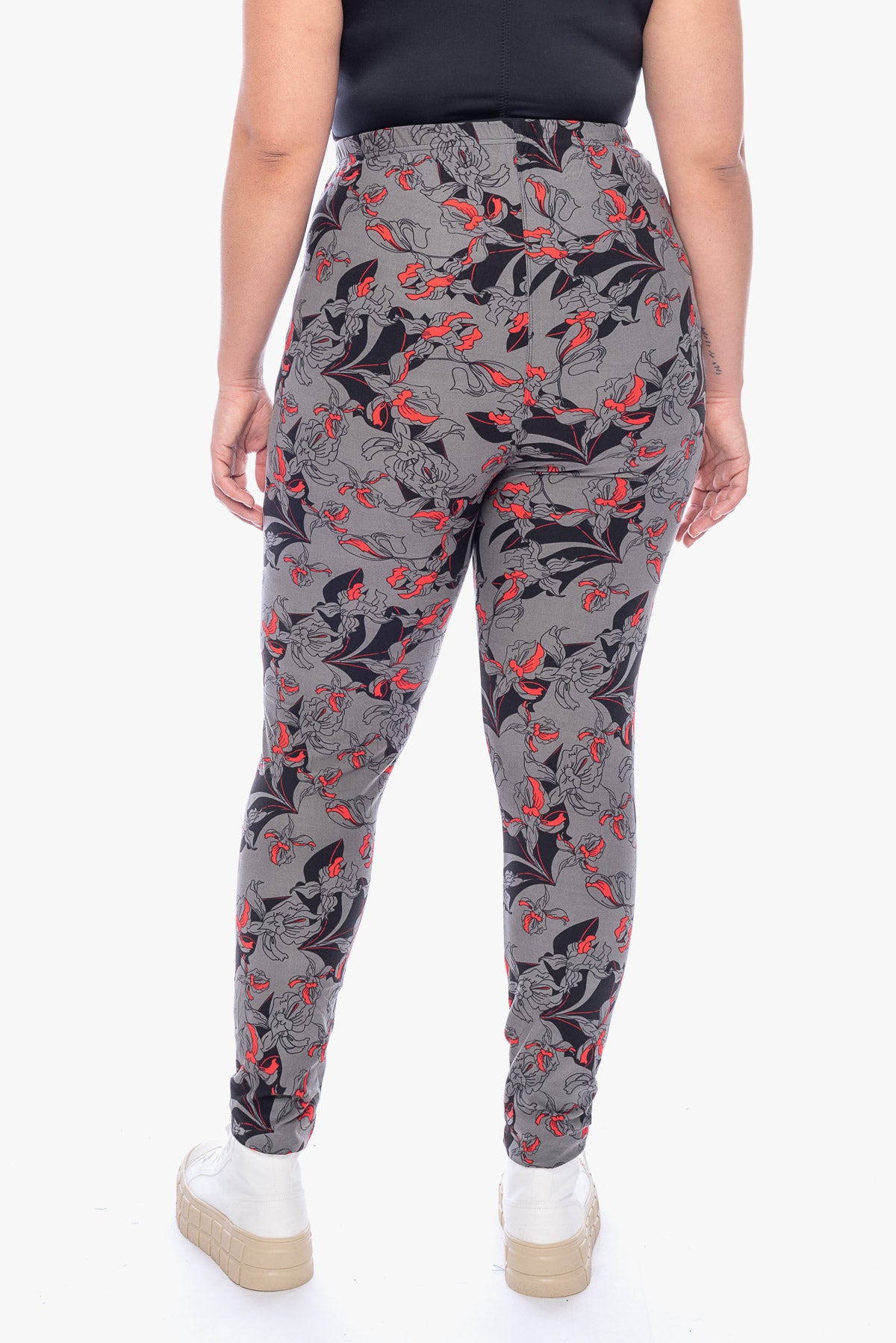 LILLY red flowers printed leggings