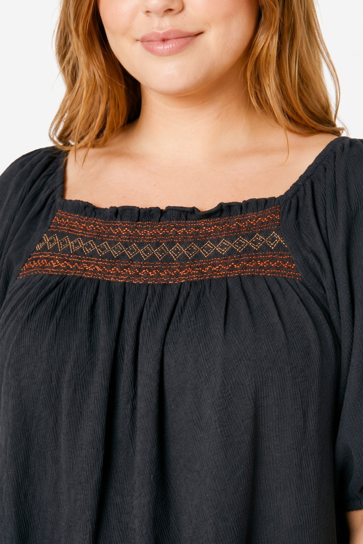AMIRA embroidered top