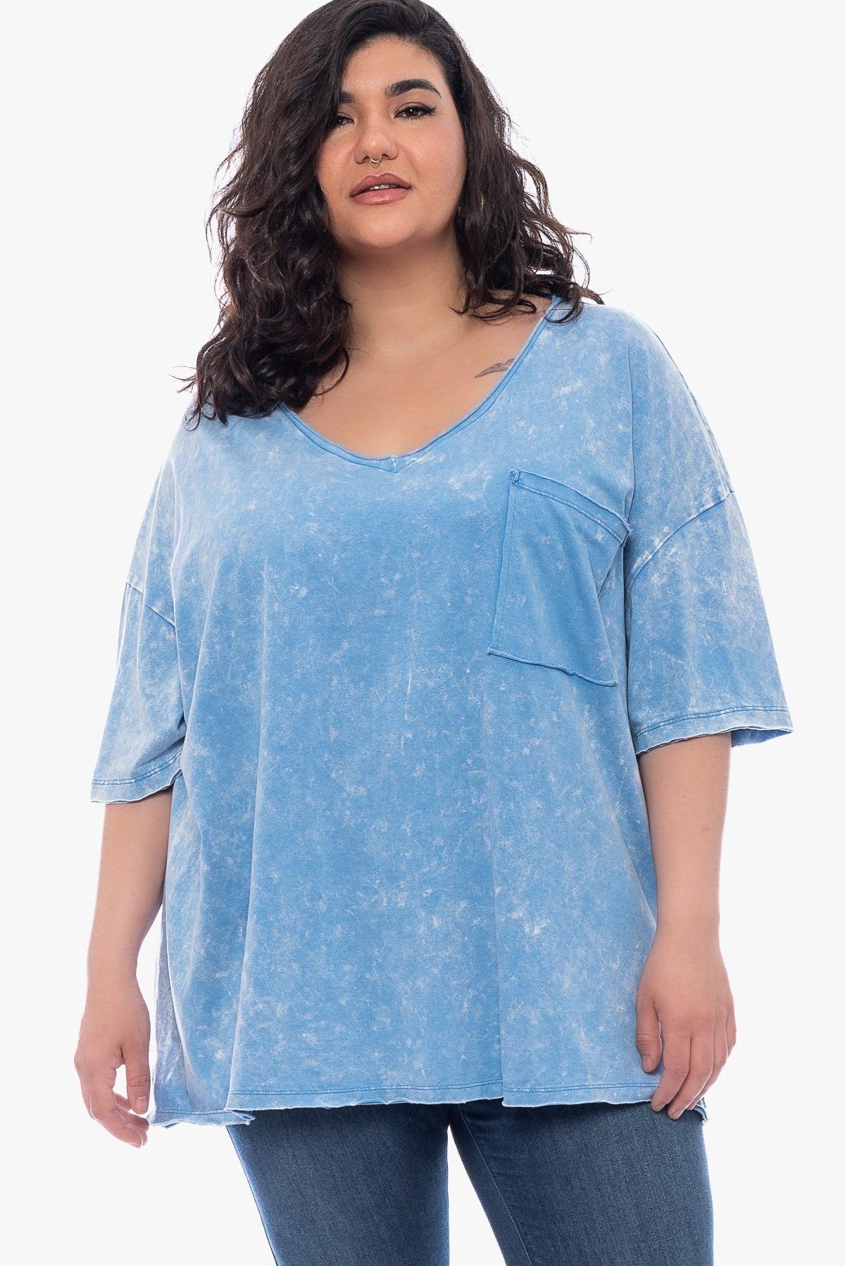 APRIL washed cotton top