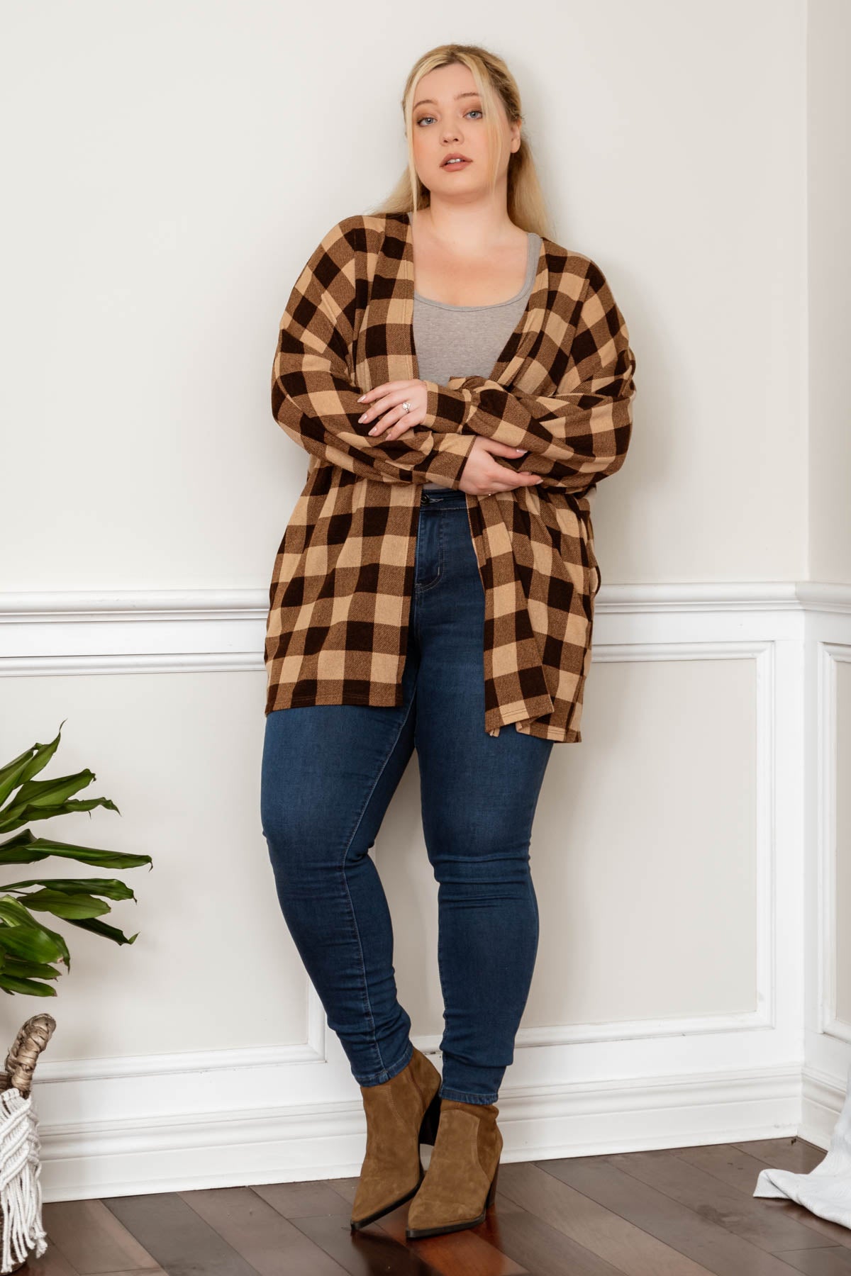 MEGHAN plaid cardigan