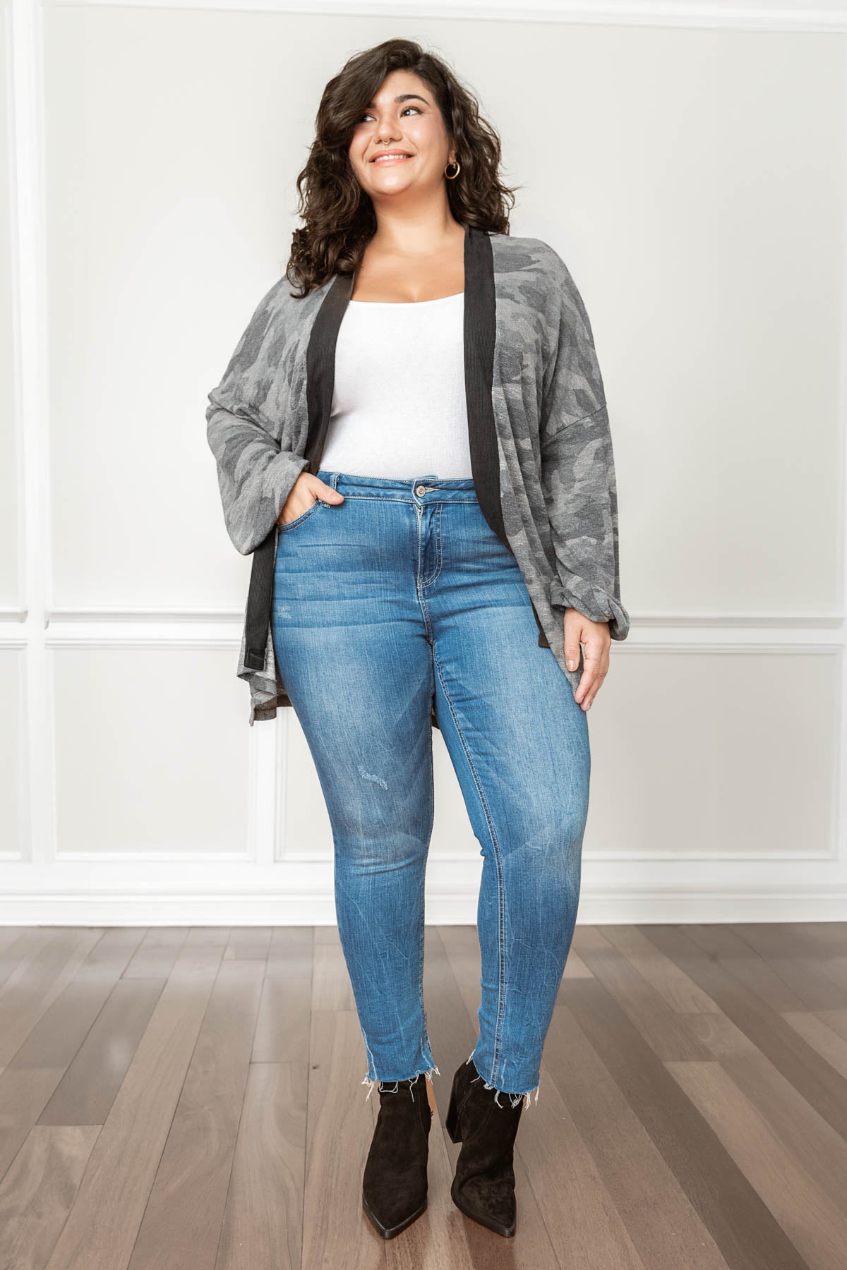 CATRINA camo printed cardigan