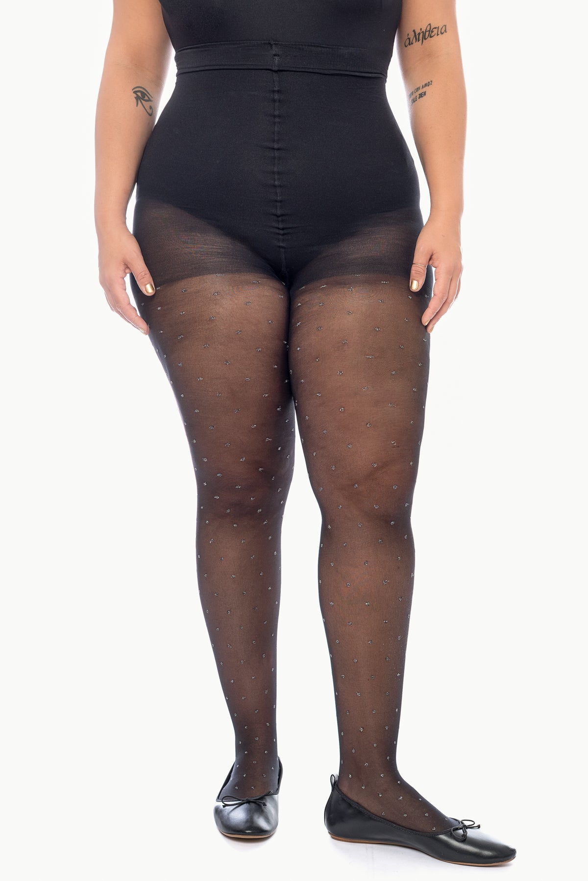 MERYL silver glitter tights