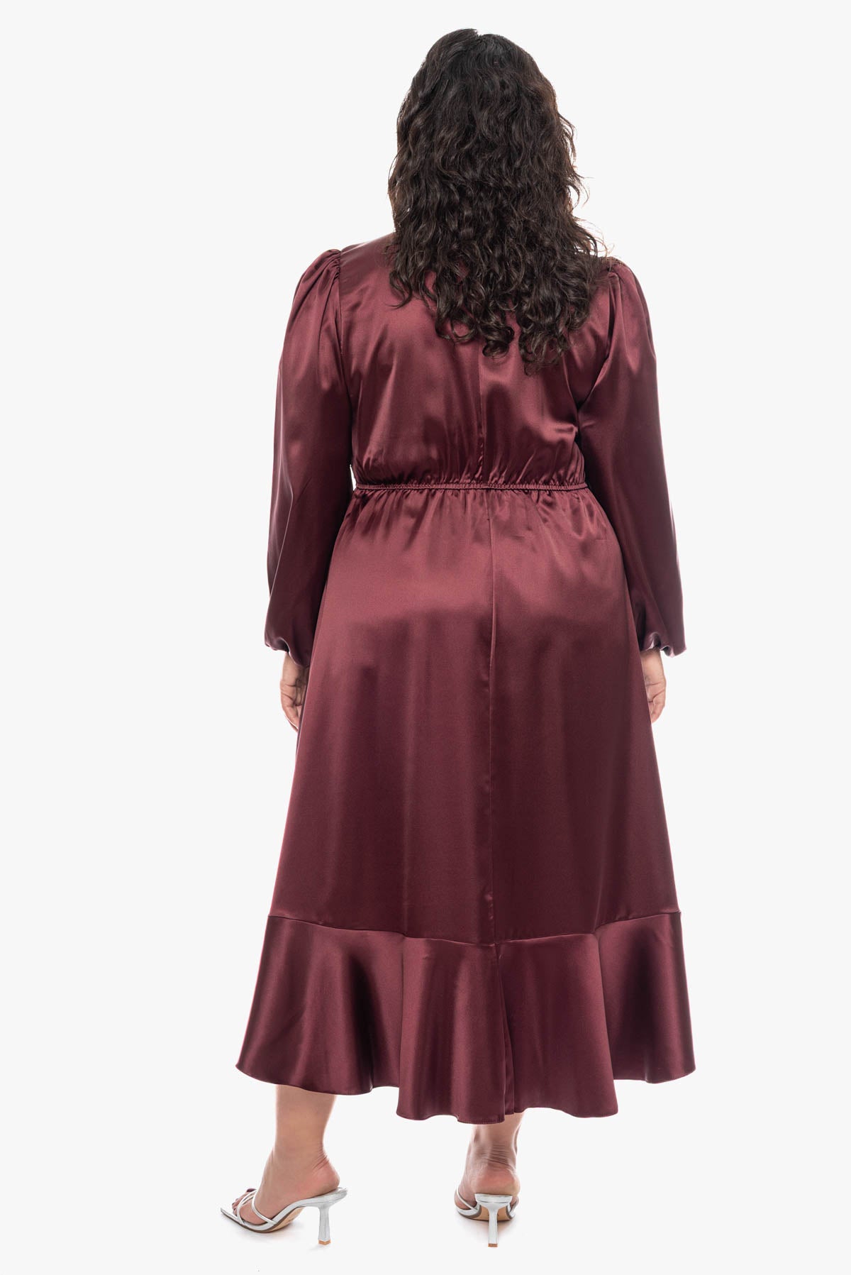 JASMIN satin wrap dress