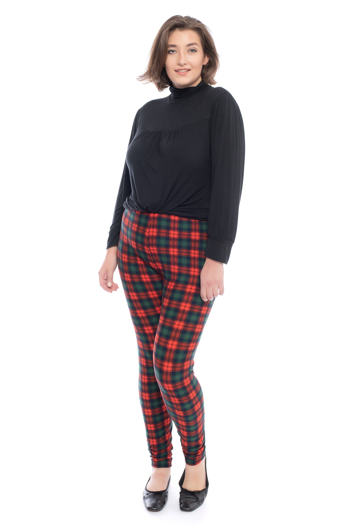 LILLY red/green plaid leggings