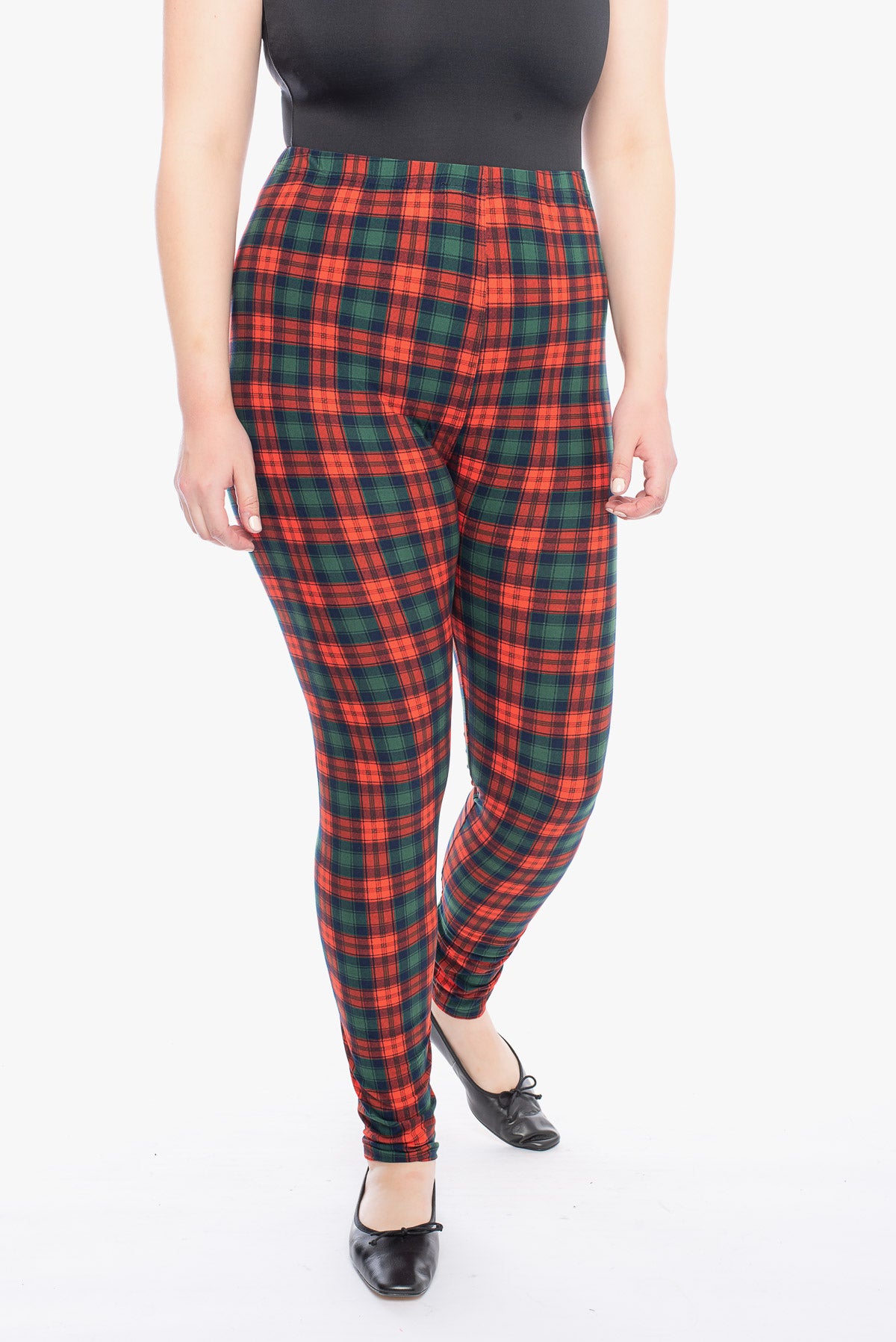 LILLY green/red plaid leggings