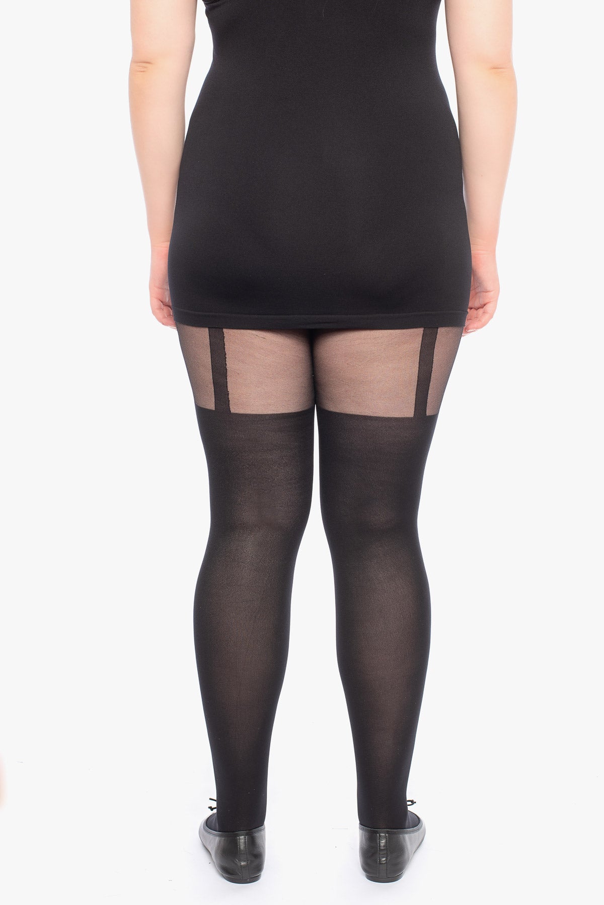 HALEY black suspender-like tights