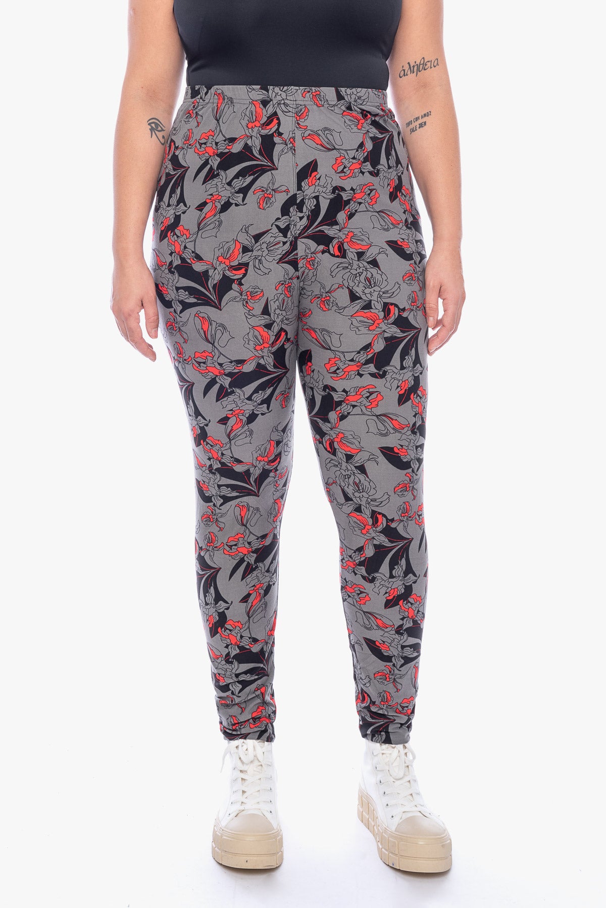 LILLY red flowers printed leggings